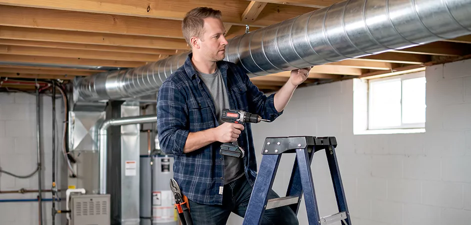 Exposed Spiral Ductwork in Frisco